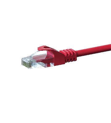 Kabel krosowy UTP CAT5e 0,50m czerwony - 100% miedź
