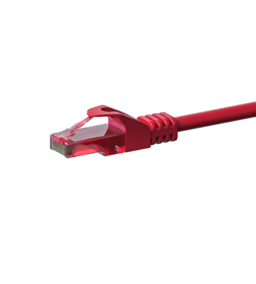 Kabel krosowy UTP CAT6 0,15m czerwony - 100% miedź