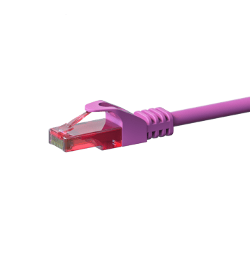 Kabel krosowy UTP CAT6 0,15 m różowy - 100% miedzi