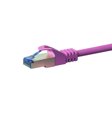 Kabel krosowy CAT6a S/FTP (PIMF) 5m różowy