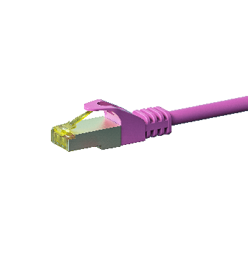 Kabel krosowy Cat7 S/FTP (PIMF) 0,50 m różowy