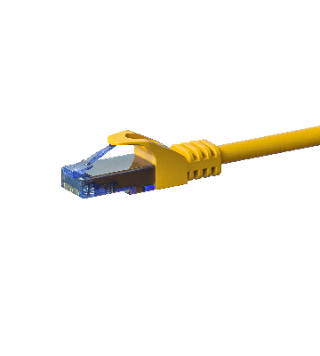 Kabel krosowy UTP CAT6a 0,50m żółty - 100% miedź