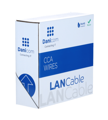 Kabel CAT5e F/UTP 100m na bębnie, elastyczny, szary, CCA