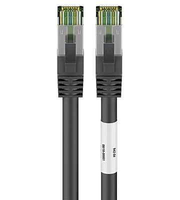 Kabel krosowy Cat8 S/FTP (PIMF) 0,25 m czarny