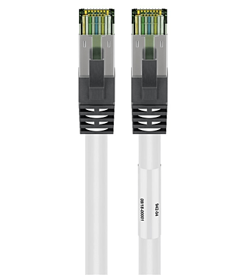 Kabel krosowy Cat8 S/FTP (PIMF) 0,50 m biały