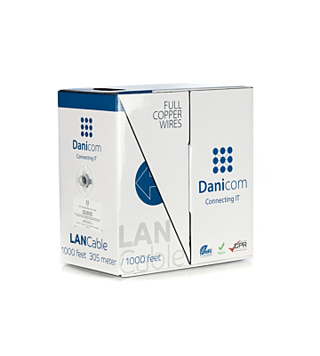 Kabel DANICOM CAT5E UTP 305m na rolce, sztywny - LSZH (Dca)