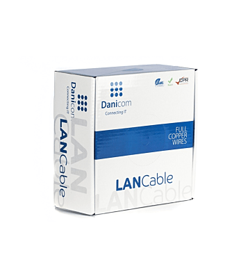 Kabel DANICOM CAT6 UTP 100m na rolce, sztywny - LSZH (Dca)