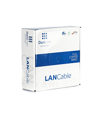 DANICOM CAT6A U/UTP 50m cable on roll rigid - LSZH (Dca)