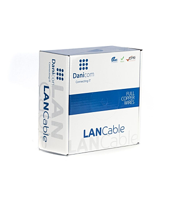 Kabel DANICOM CAT6 FTP 100m na rolce, sztywny - LSZH (Dca)