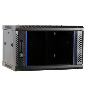 Szafka ścienna 6U z drzwiami szklanymi 600x450x368mm (szer. x gł. x wys.)