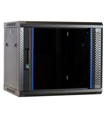 Szafka ścienna 9U z drzwiami szklanymi 600x450x500mm (szer. x gł. x wys.)