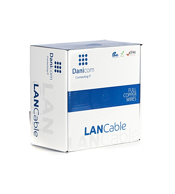 Kabel DANICOM CAT6A S/FTP 100m na rolce, sztywny - LSZH (Dca)