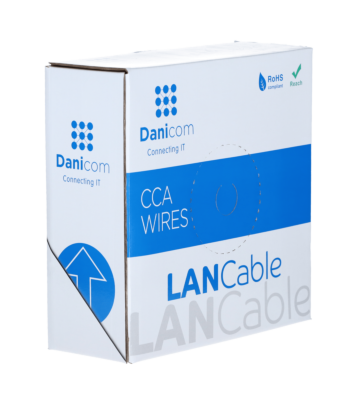 Kabel CAT6 SF/UTP 100m na szpuli elastyczny szary CCA