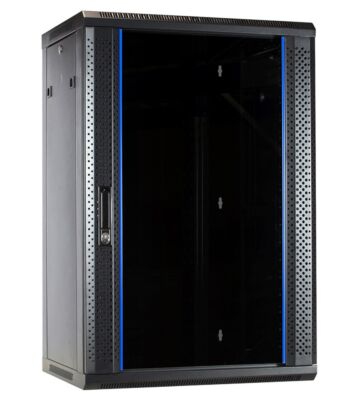 Szafka ścienna 18U, rozmontowana, z drzwiami szklanymi 600x450x900mm (szer. x gł. x wys.)