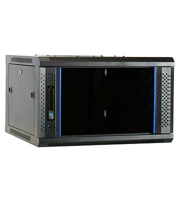 Szafka ścienna 6U, rozmontowana, z drzwiami szklanymi 600x600x368 mm (szer. x gł. x wys.)