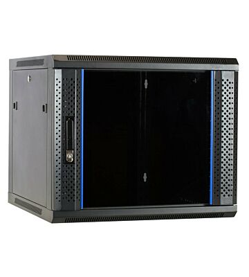 Szafka ścienna 9U z drzwiami szklanymi 600x600x500mm (szer. x gł. x wys.)