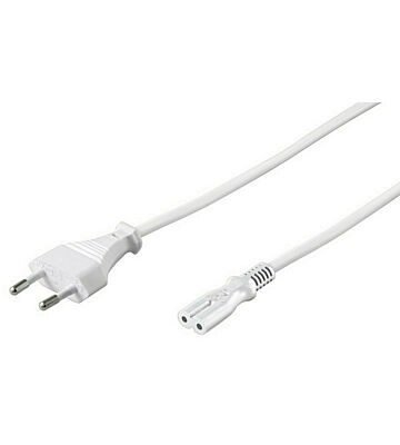 Kabel zasilający wtyczka euro do C7 5m biały