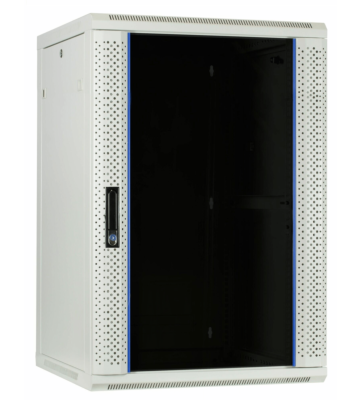 Szafka ścienna biała 27U z drzwiami szklanymi 600x600x1300mm (szer. x gł. x wys.)