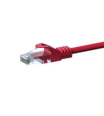 Kabel krosowy UTP CAT5e 10m czerwony - 100% miedź