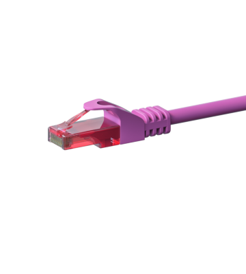 Kabel krosowy UTP CAT6 15m różowy - 100% miedź