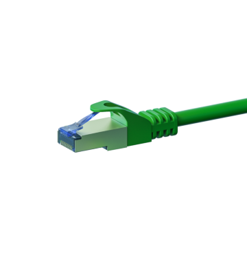 Kabel krosowy CAT6a S/FTP (PIMF) 1m zielony