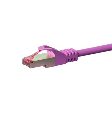 Kabel krosowy CAT6 S/FTP (PIMF) 1m różowy 