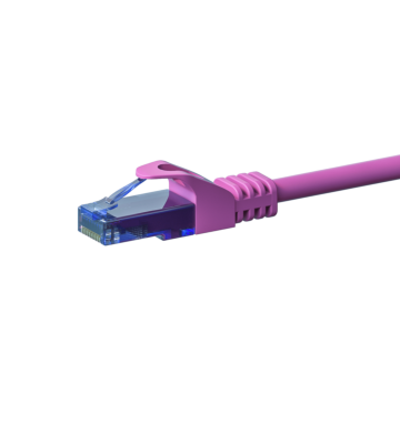 Kabel krosowy UTP CAT6a 0,50m różowy - 100% miedź
