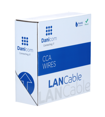 Kabel CAT5e F/UTP 100m na bębnie, elastyczny, szary, CCA