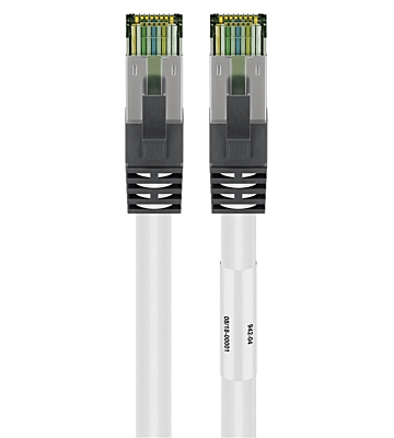 Kabel krosowy Cat8 S/FTP (PIMF) 1m biały