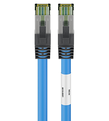 Kabel krosowy Cat8 S/FTP (PIMF) 0,50 m niebieski