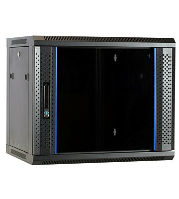 Szafka ścienna 9U z drzwiami szklanymi 600x450x500mm (szer. x gł. x wys.)