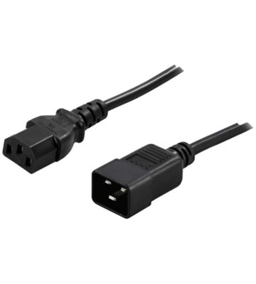 Kabel zasilający C13 do C20 1,80m czarny