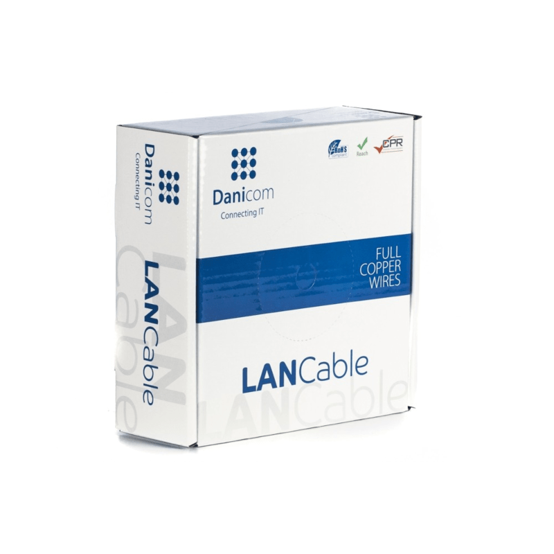 DANICOM CAT6A S/FTP 50m kabel na rolce elastyczny - PVC (Fca)