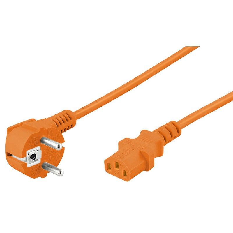 Kabel zasilający kątowy Schuko do C13 5m pomarańczowy