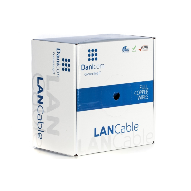 DANICOM CAT6A U/UTP 100m cable on roll rigid - LSZH (Dca)