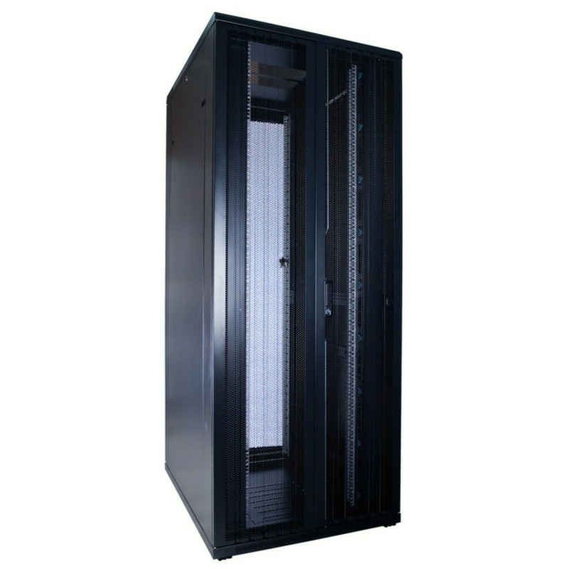 Szafa serwerowa 42U z podwójnymi perforowanymi drzwiami przednimi i tylnymi 800x1000x2000mm (szer. x gł. x wys.)