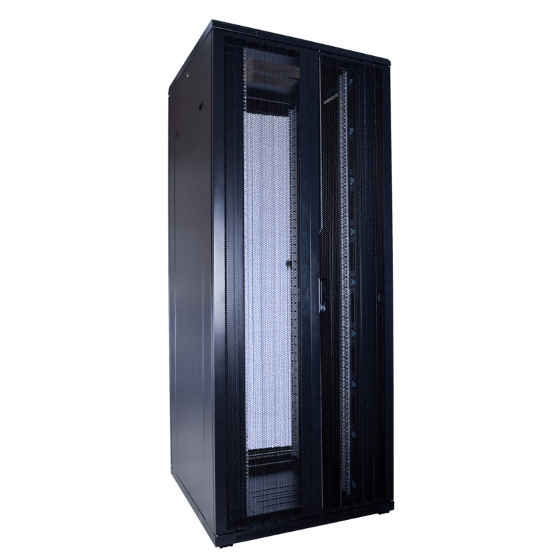 Szafa serwerowa 42U z podwójnymi perforowanymi drzwiami przednimi i tylnymi 800x800x2000mm (szer. x gł. x wys.)
