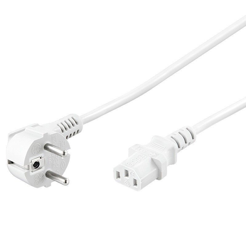 Kabel zasilający Schuko kątowy do C13 3m biały