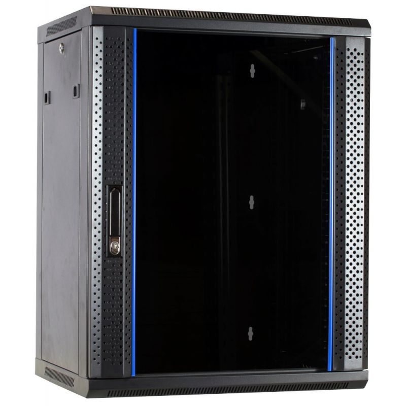 Szafka ścienna 15U, rozmontowana, z drzwiami szklanymi 600x600x770mm (szer. x gł. x wys.)