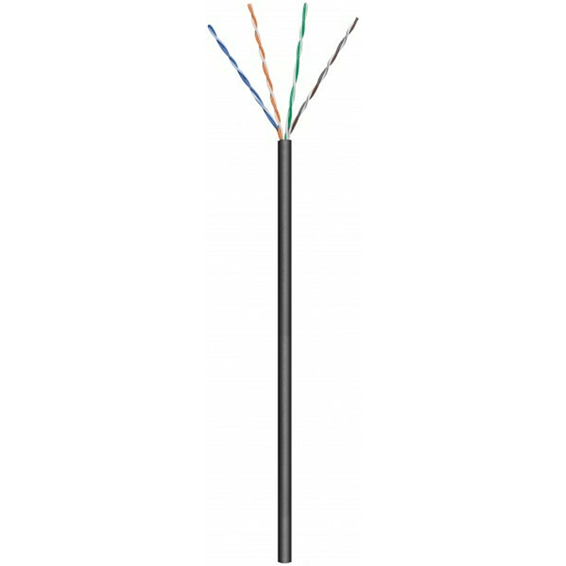 Kabel zewnętrzny CAT6 U/UTP 100m na szpuli sztywny czarny CCA