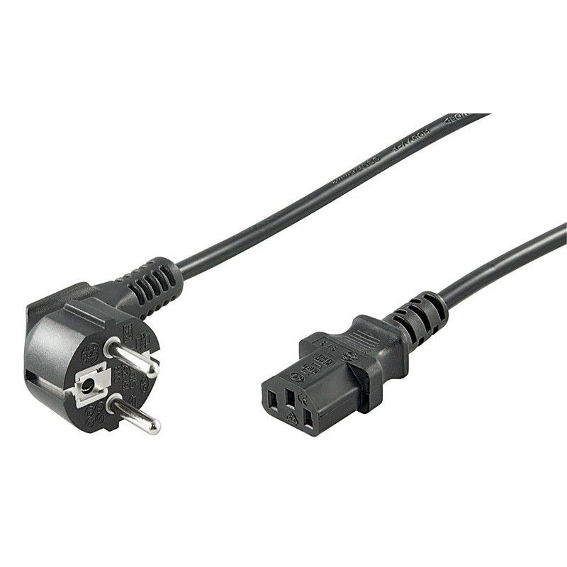 Kabel zasilający Schuko kątowy do C13 2m czarny