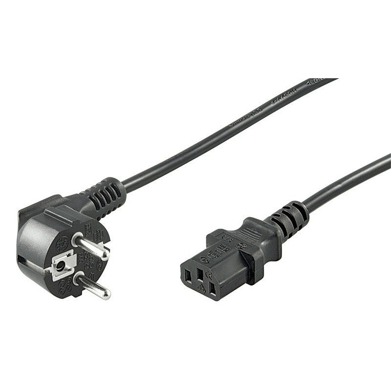 Kabel zasilający kątowy Schuko do C13 3m czarny