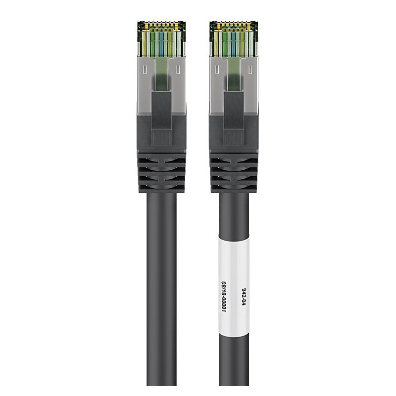 Kabel krosowy Cat8 S/FTP (PIMF) 1m czarny