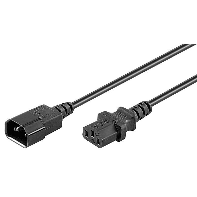 Kabel zasilający C13 do C14 3m czarny