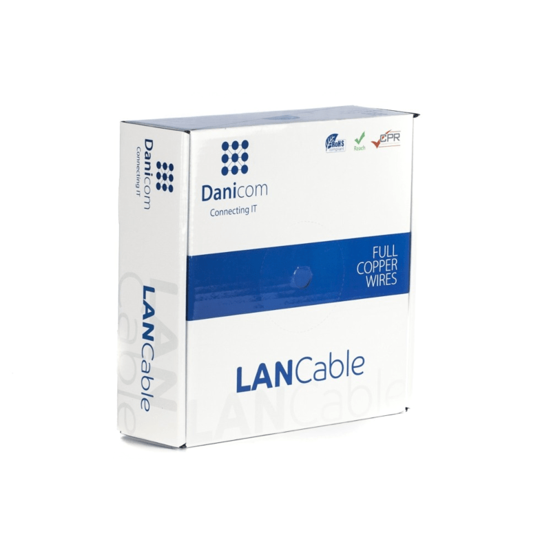 DANICOM CAT6A S/FTP 50m cable on roll rigid - LSZH (Dca)