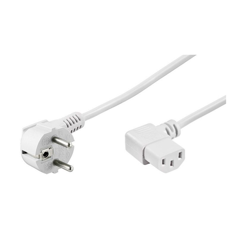 Kabel zasilający kątowy Schuko do C13 kątowy 5m biały