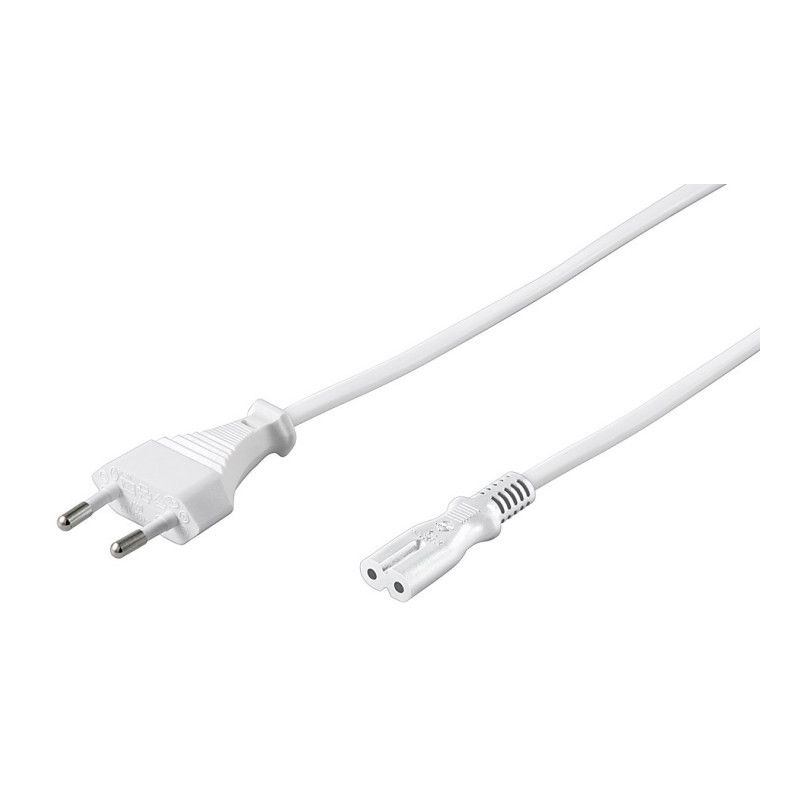 Kabel zasilający wtyczka euro do C7 3m biały