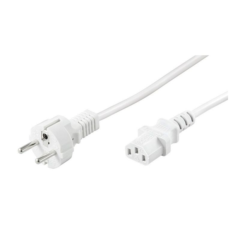 Kabel zasilający Schuko do C13 1,50m biały
