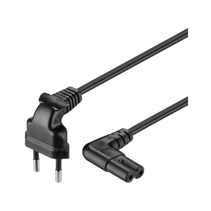 Kabel zasilający kątowy wtyk euro do C7 3m czarny