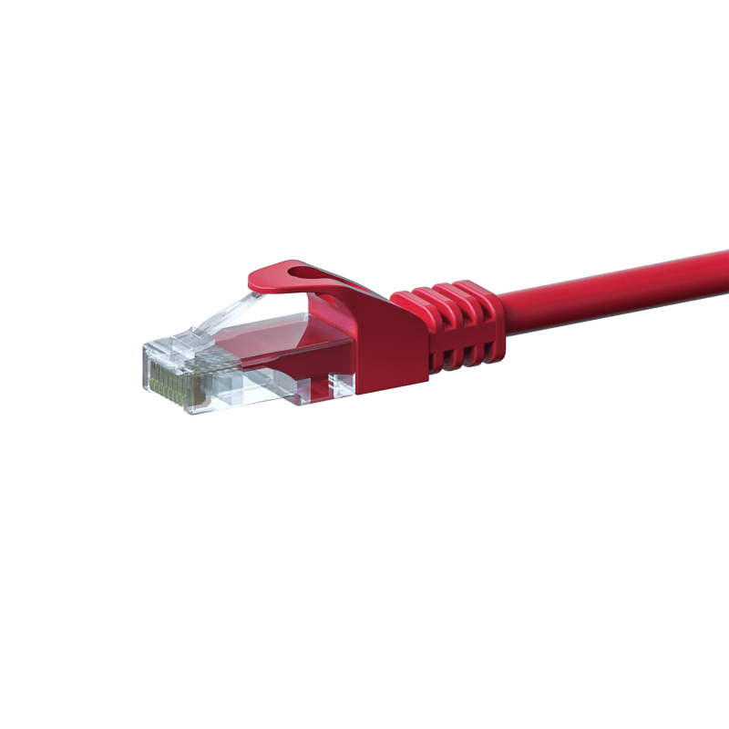 Kabel krosowy UTP CAT5e 7,5m czerwony - 100% miedź